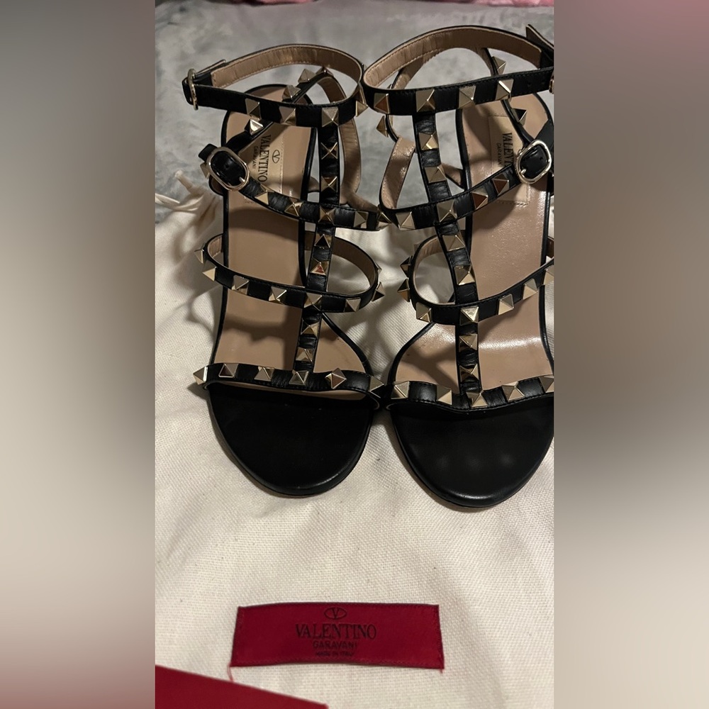 Valentino Garavani Black Studded Sandals